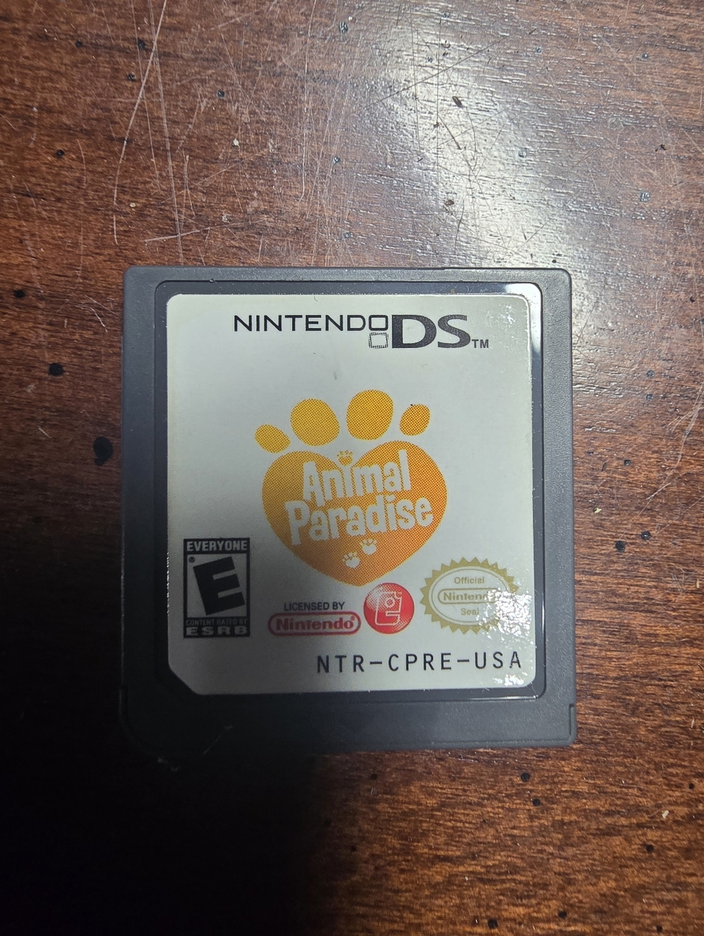 Animal Paradise Nintendo DS Game Cartridge - White & Yellow Label